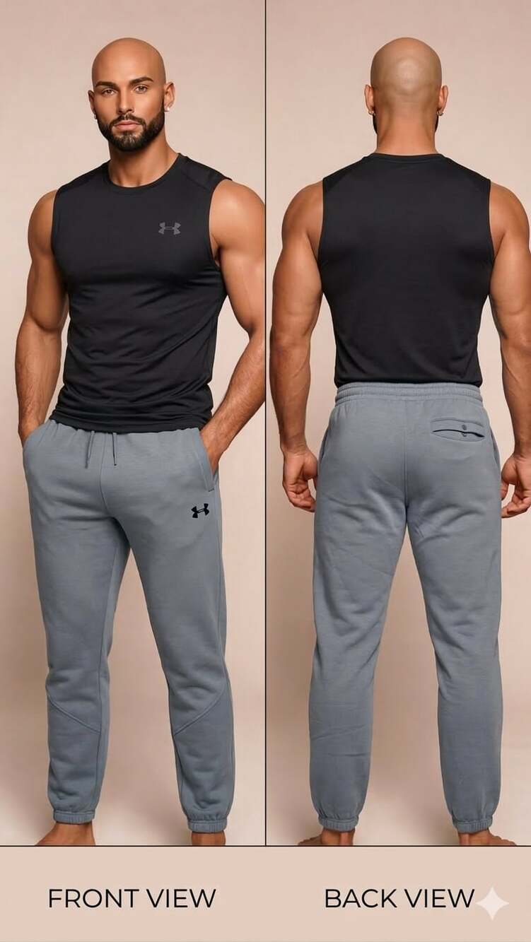 Under Armour Men’s Gray Jogger Sweatpants Soft Athletic Training Pants Size LG/G
